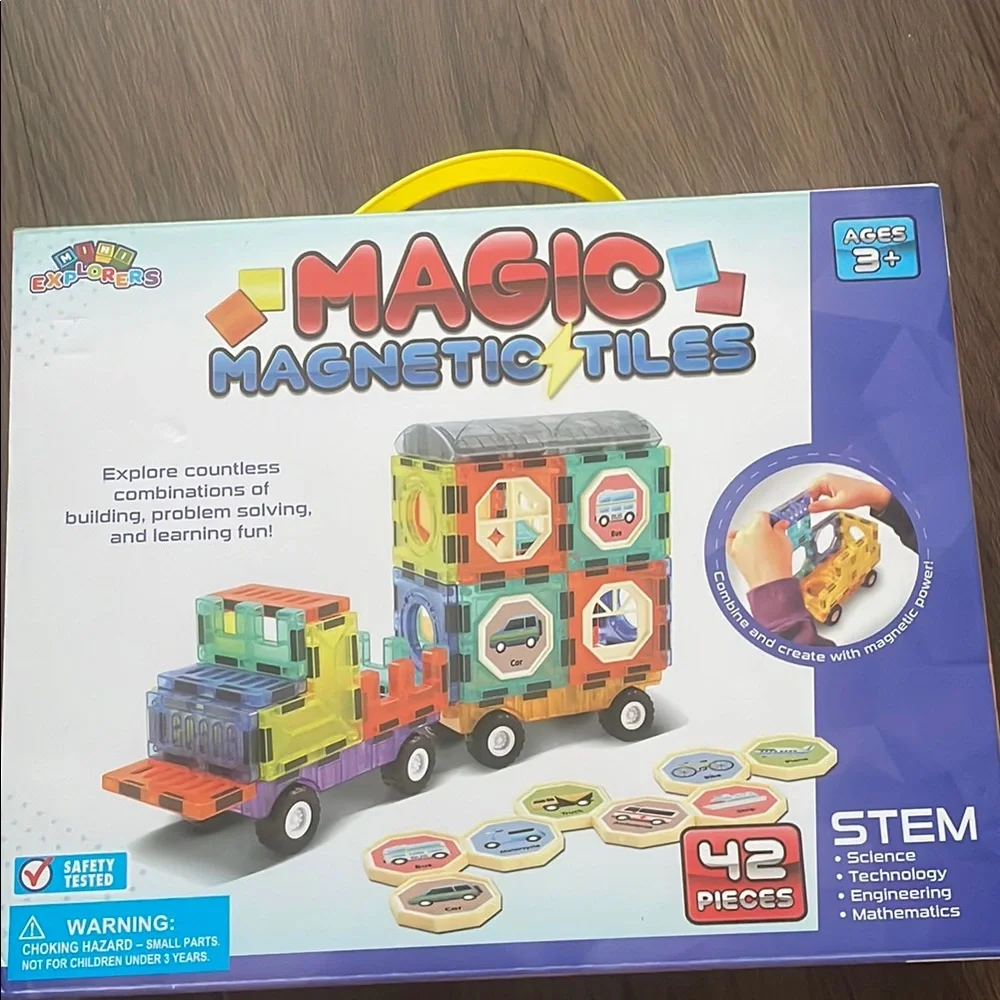 Magic Magnetic Tiles Stem Building Set children Game Ages 3+